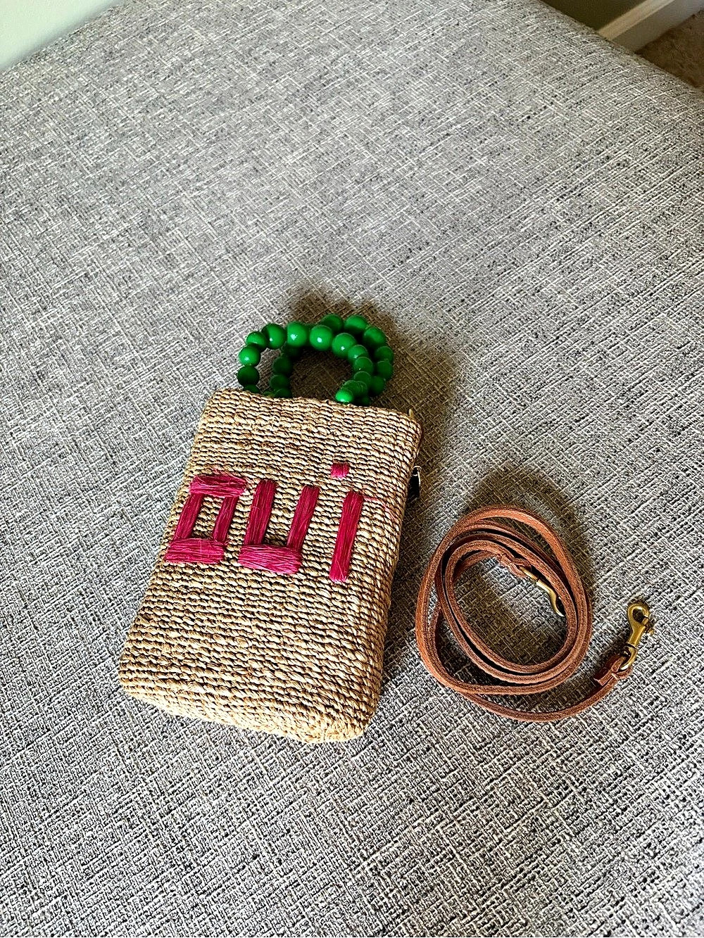 Clare V Woven Shoulder Bag in Brown & Green Like New